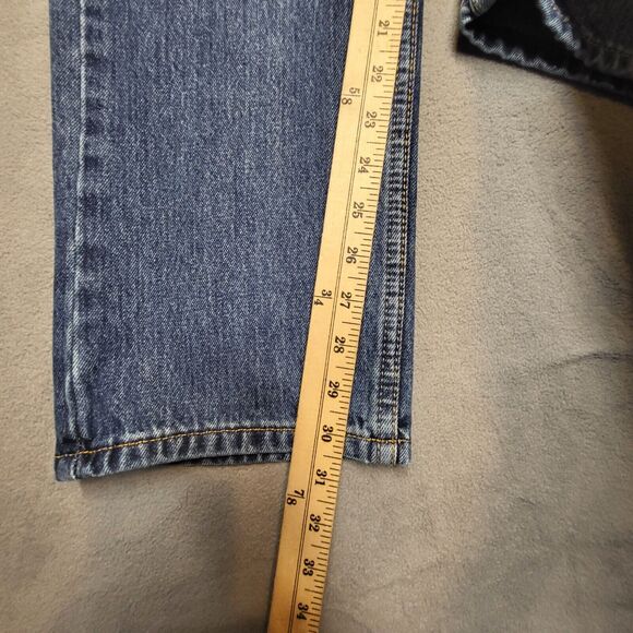 Levi's 505 Jeans Mens 33x30 Blue Regular Fit Straight Leg Distressed Denim - Picture 7 of 11